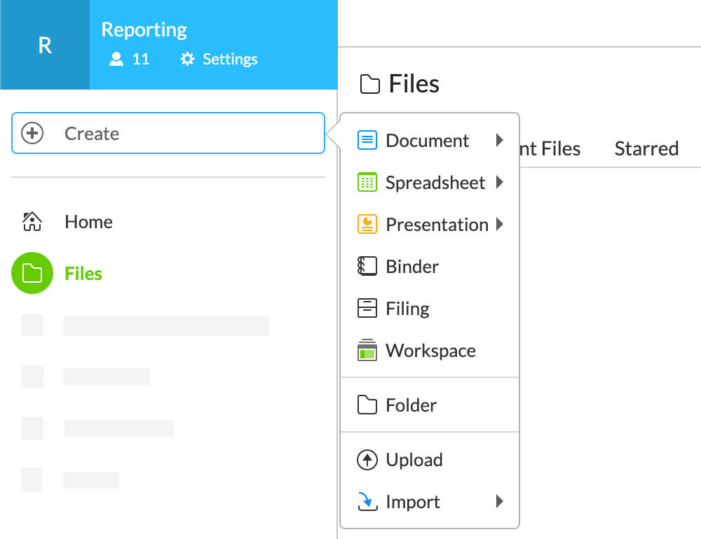 Create a filing