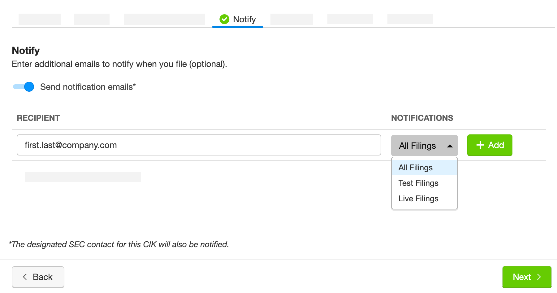 Filing Notifications