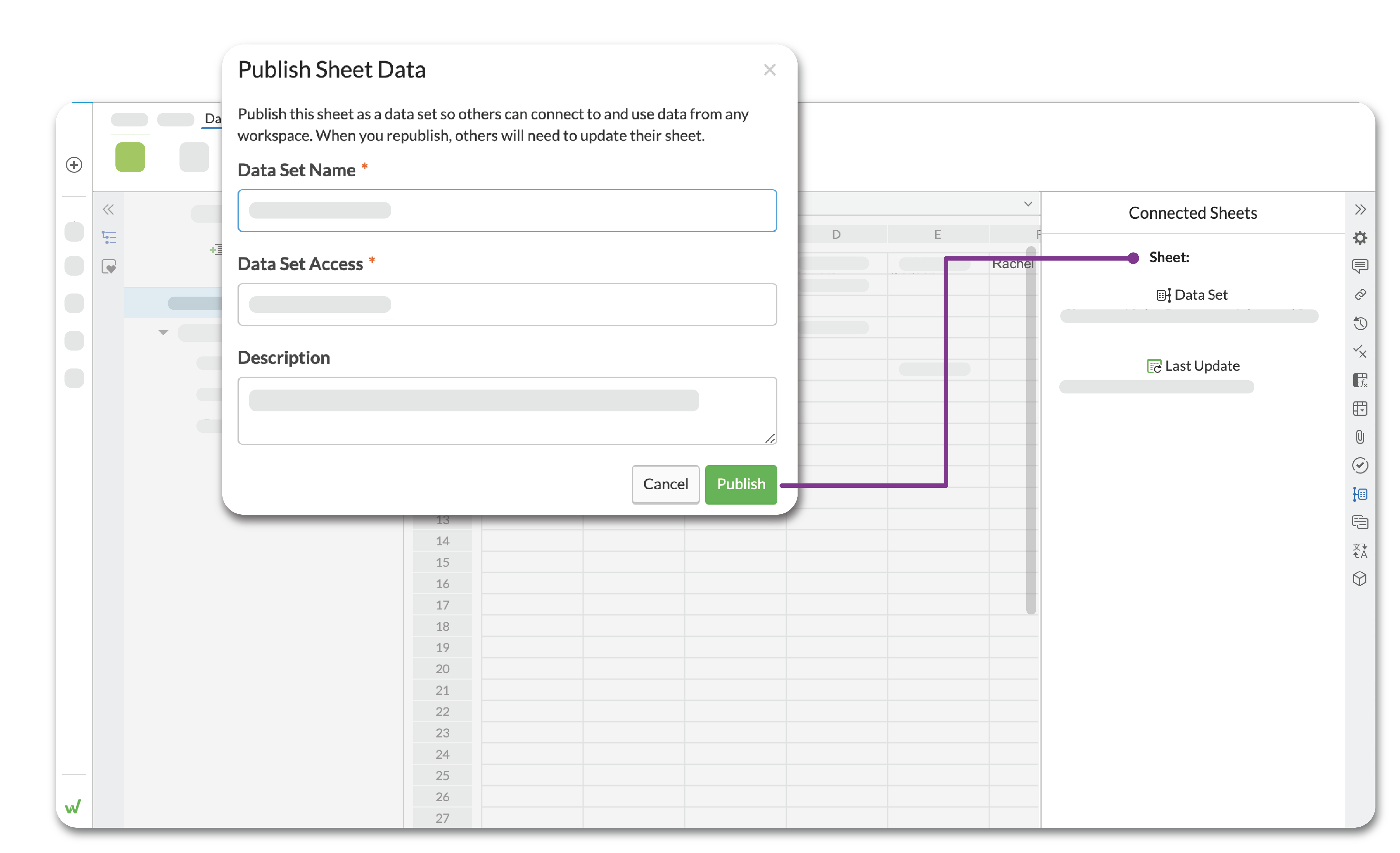 create a data set if you want other users to be able to pull information into new files