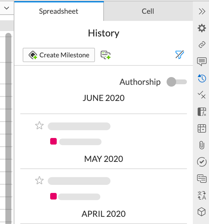 view revision history for entire spreadsheet