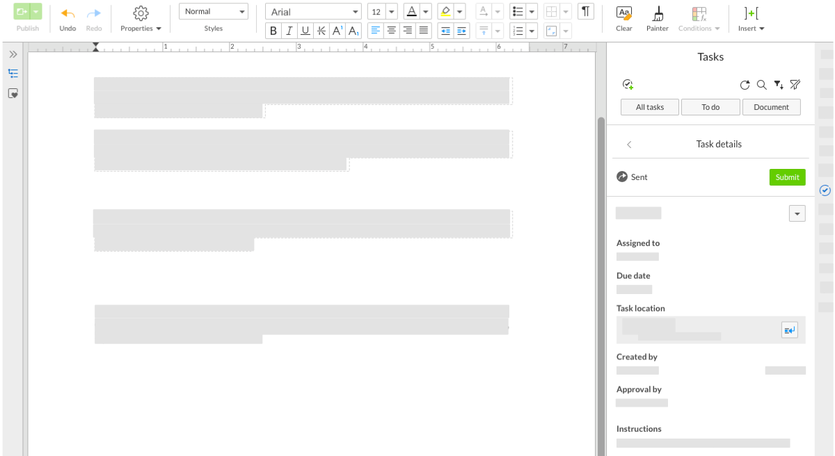 Once you start the process, tasks are automatically sent to the assignees