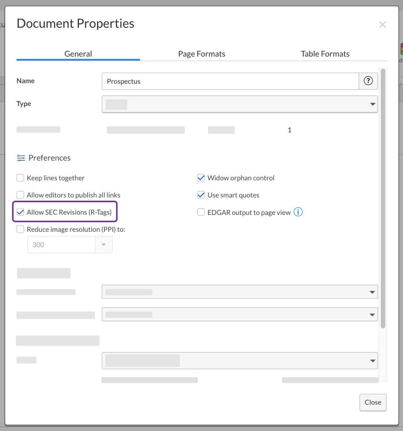 Check the allow sec revisions box