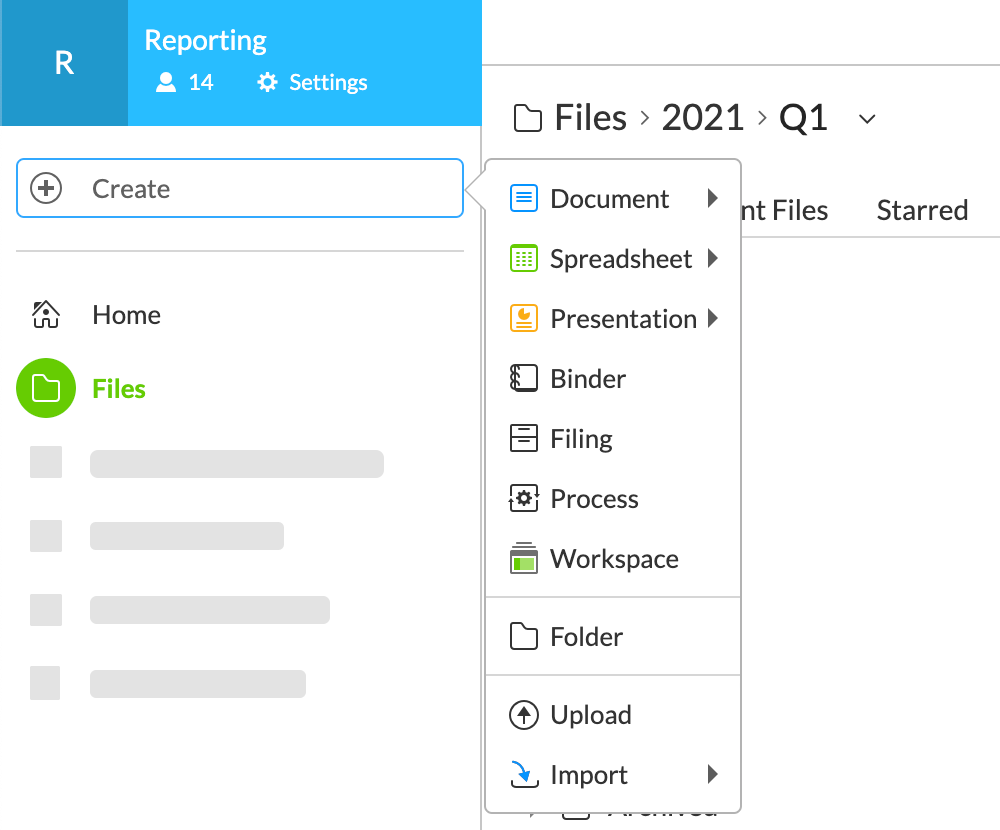 create files