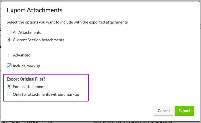 select when to include a copy of the original file in your export