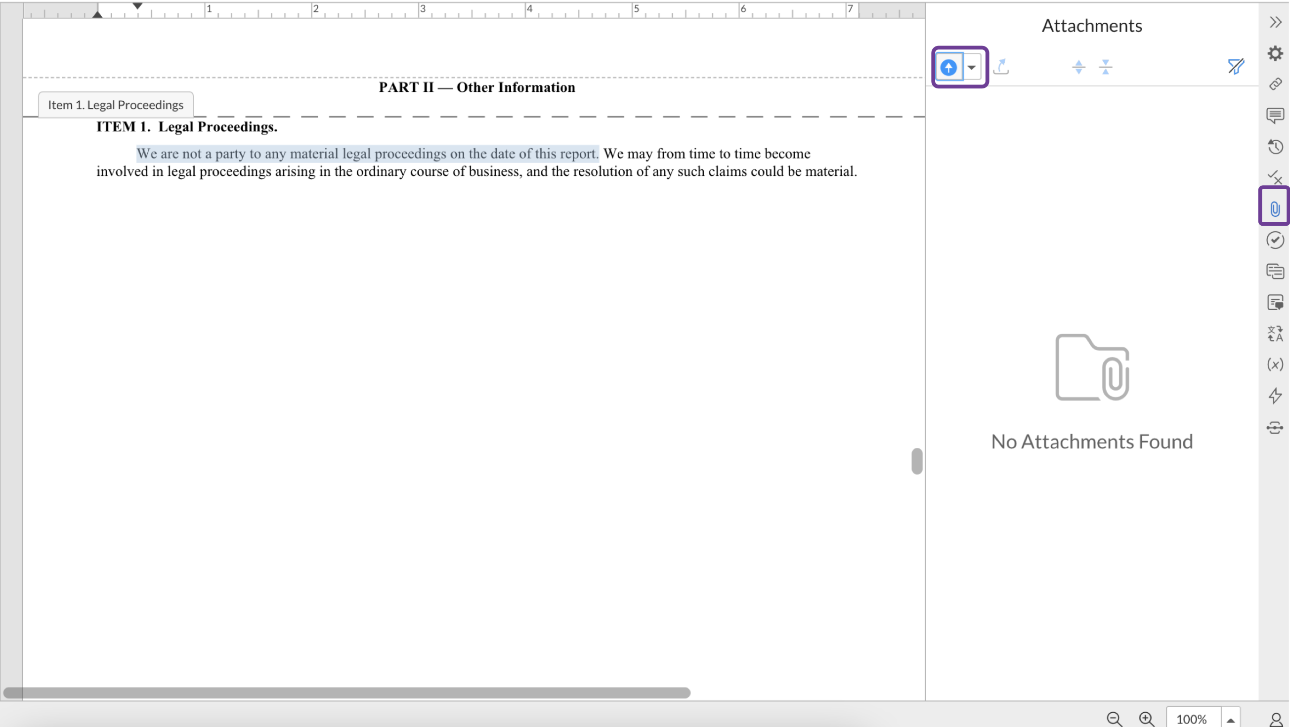 upload an attachment to your document
