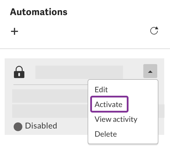 Activate disabled automation