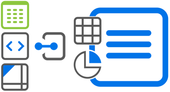 connect spreadsheets, queries, and reports to a document's tables and charts