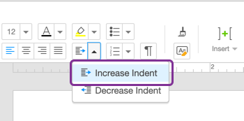 Increasing Indent