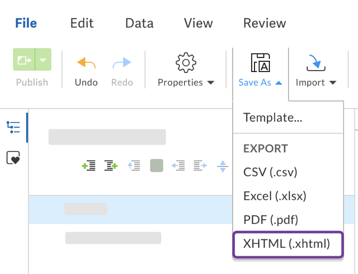 Export as XHTML