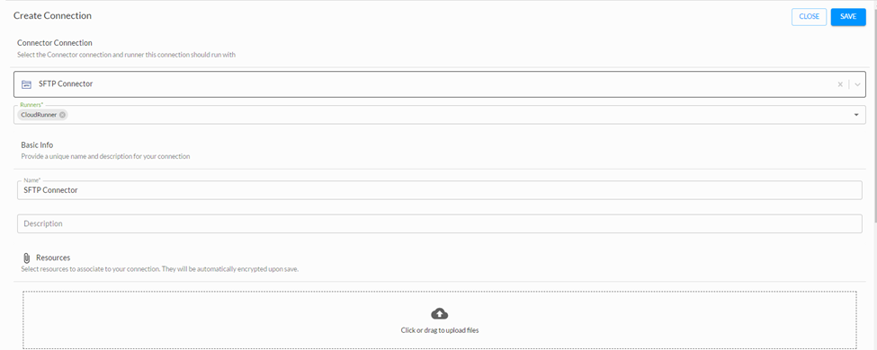 Create new SFTP connection screenshot