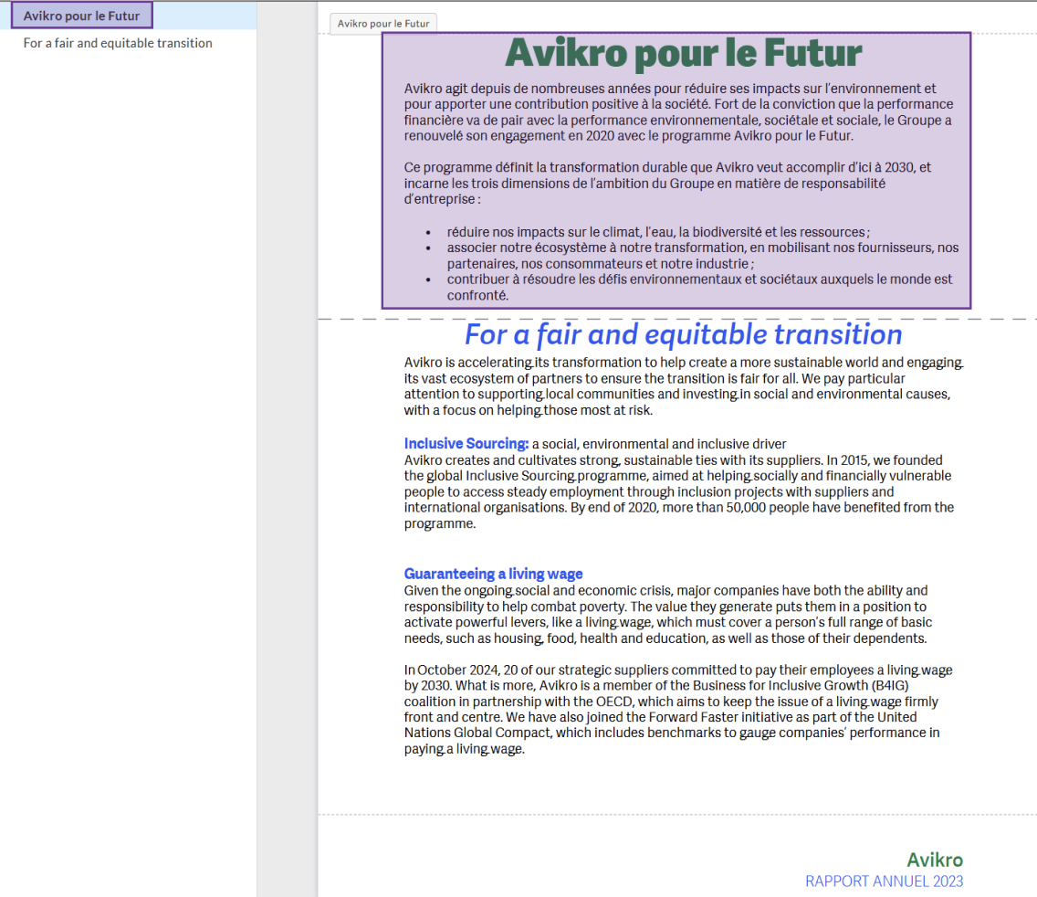 Added translated section to other section
