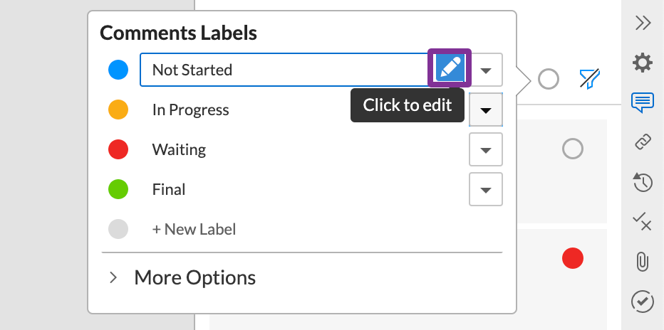 click the pencil icon to activate the text field