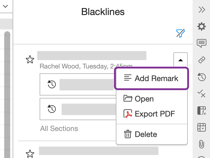 Add remark to blackline