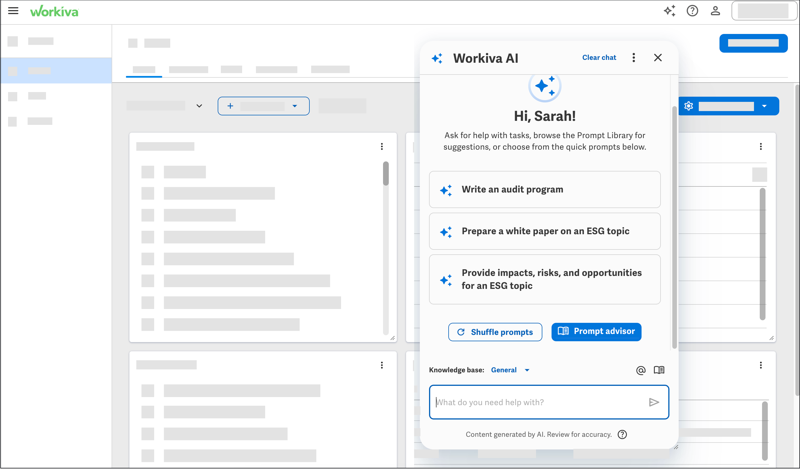 Intro to Workiva AI – Support Center