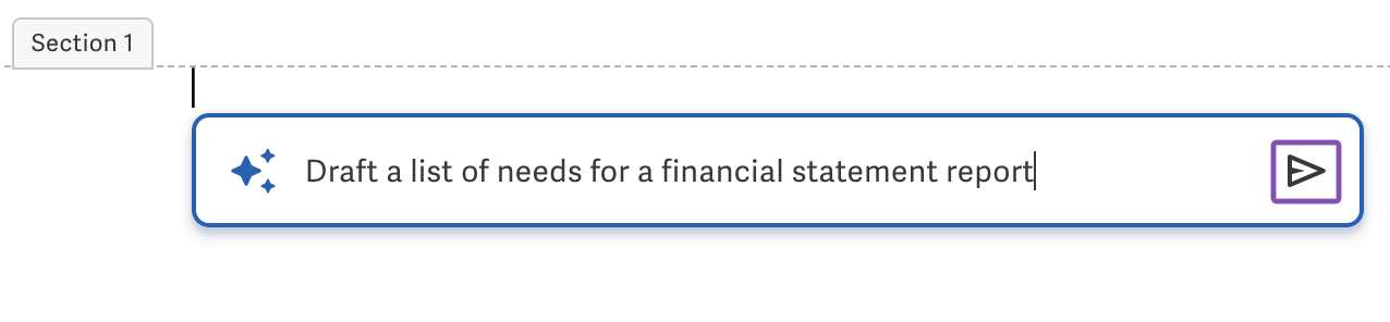 Click arrow to submit prompt