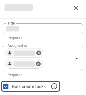 Select the checkbox next to Bulk create tasks