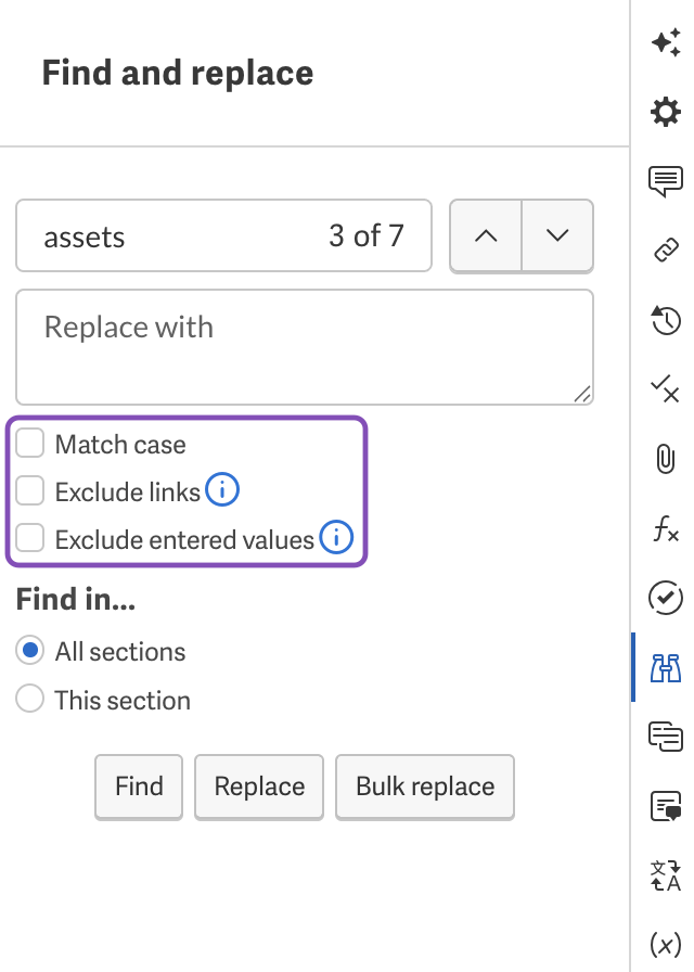 Advanced search options