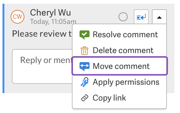 Move comment