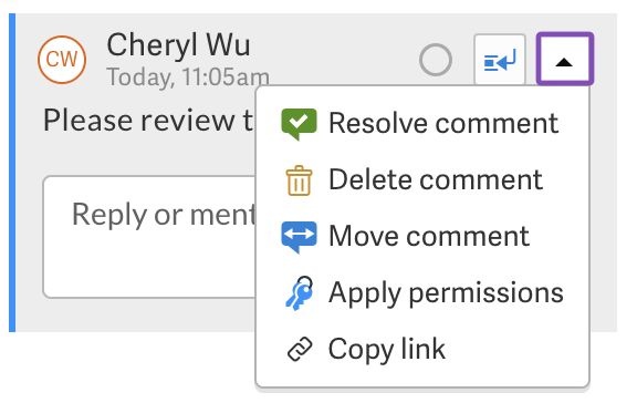 Comment actions