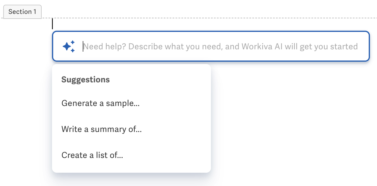 Type in a prompt or select a suggestion