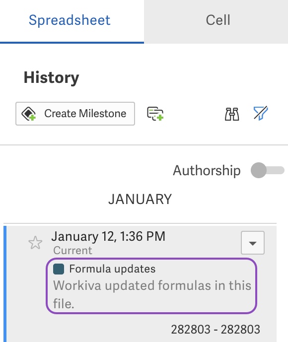 Formula update message