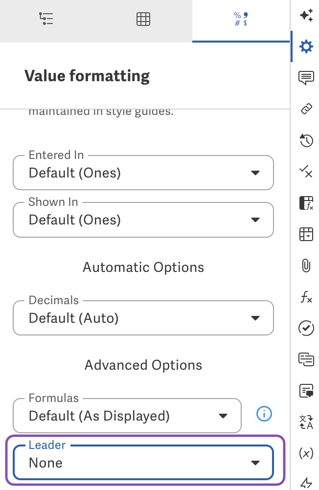 Leader dot option