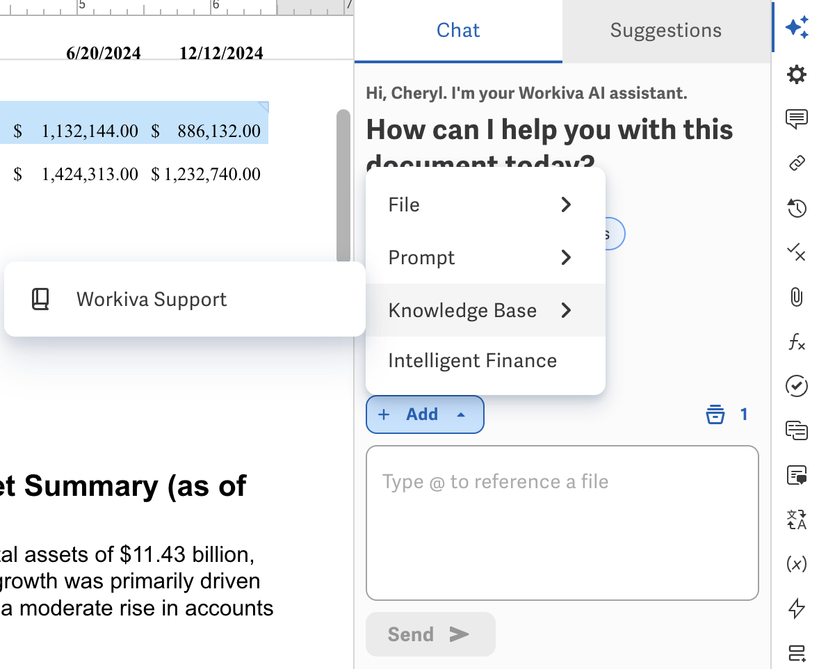 Select knowledge base from Add