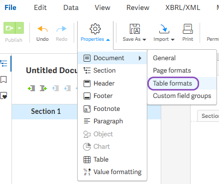 Screenshot illustrating path to select properties