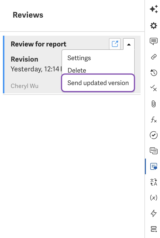 Send updated review version