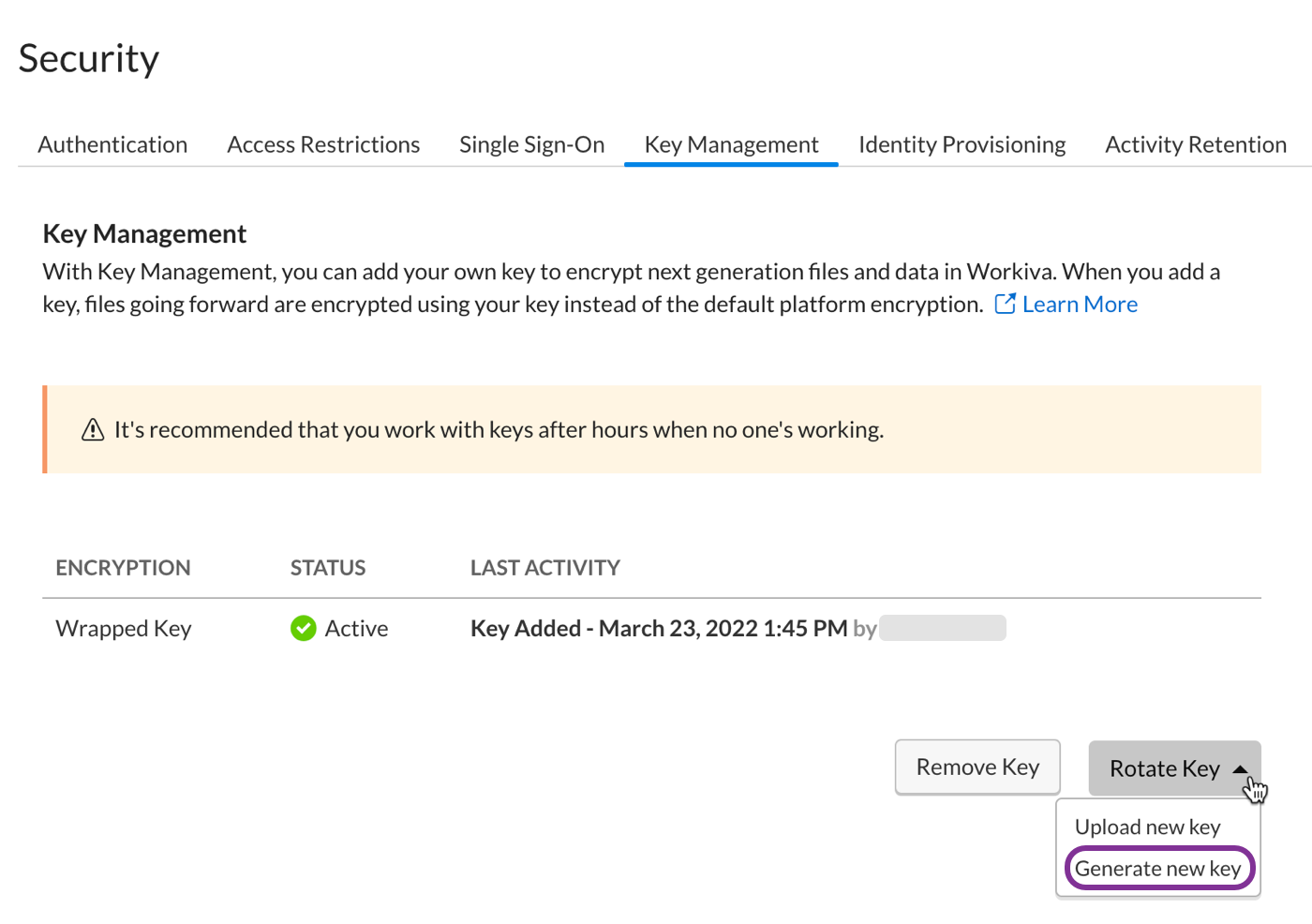 Rotate An Encryption Key Support Center