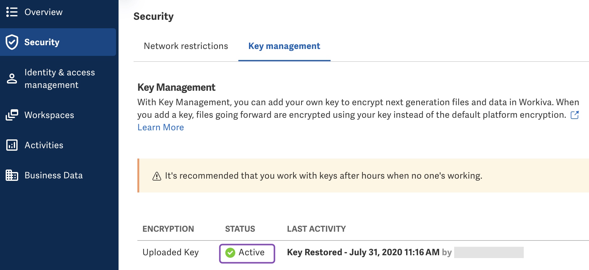 Generate an encryption key – Support Center