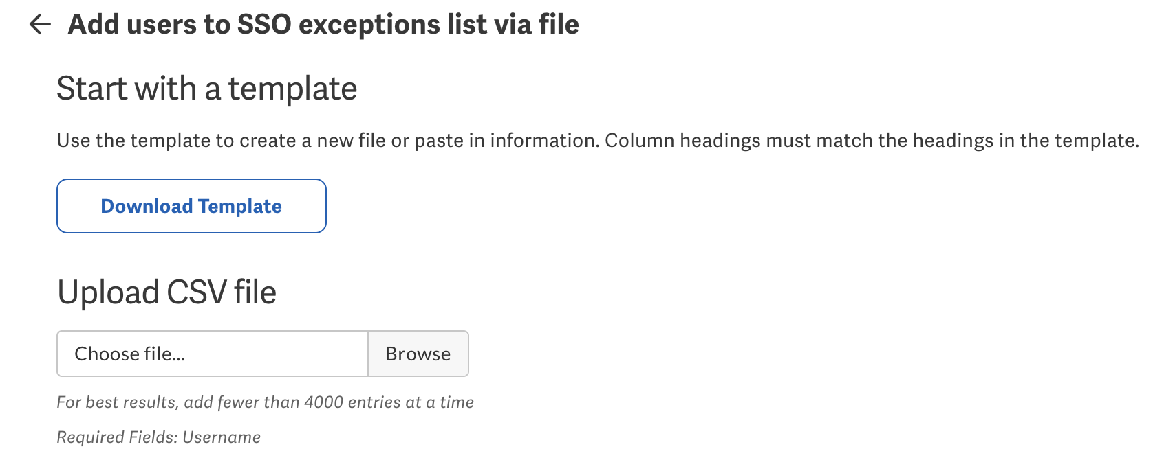 Upload CSV file