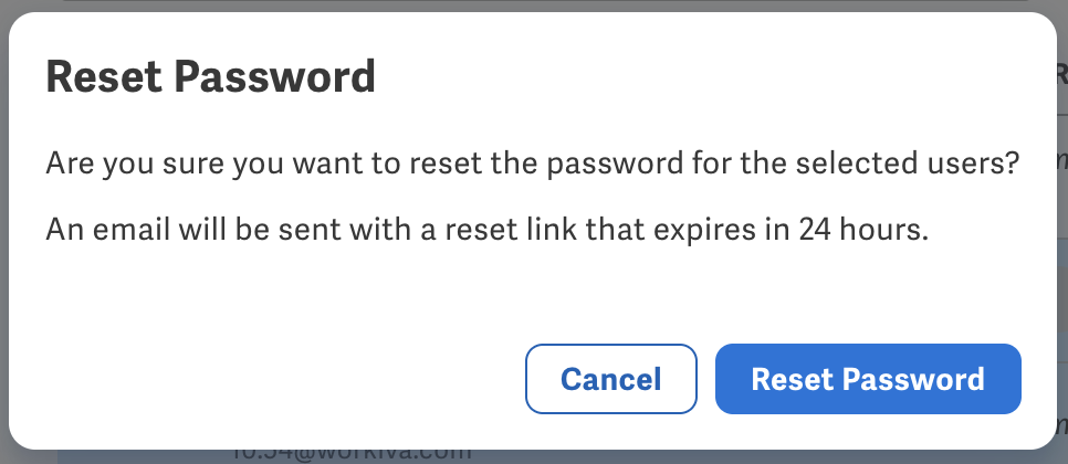 Confirm reset password
