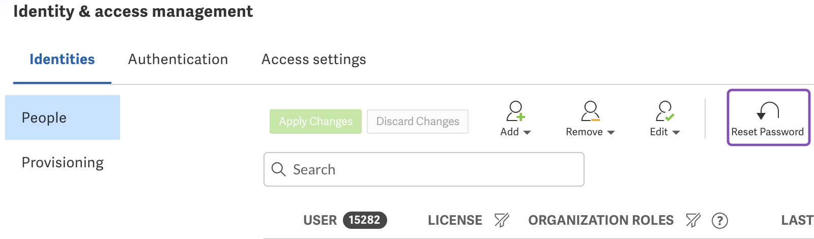 Reset a password