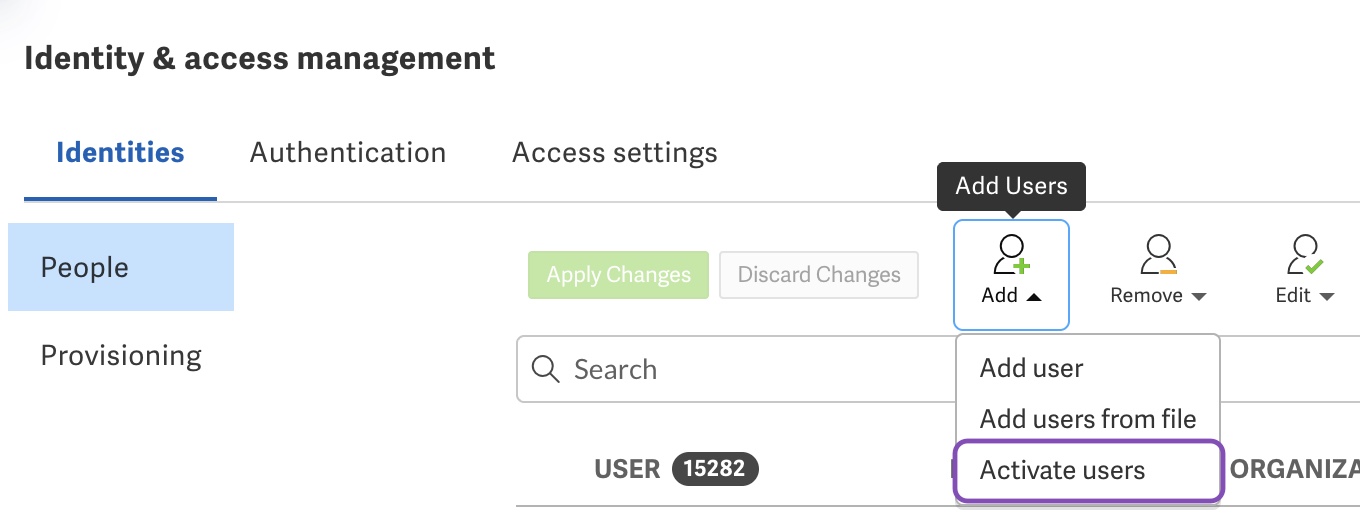 Activate suspended user