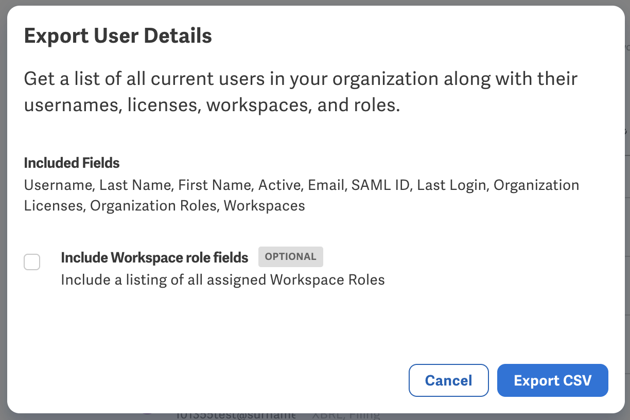 Export user details