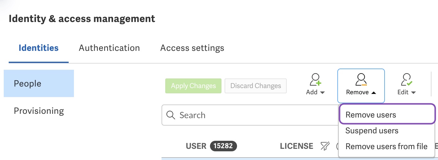 Remove users