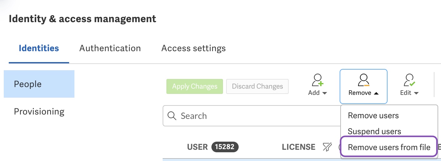 Remove users from file