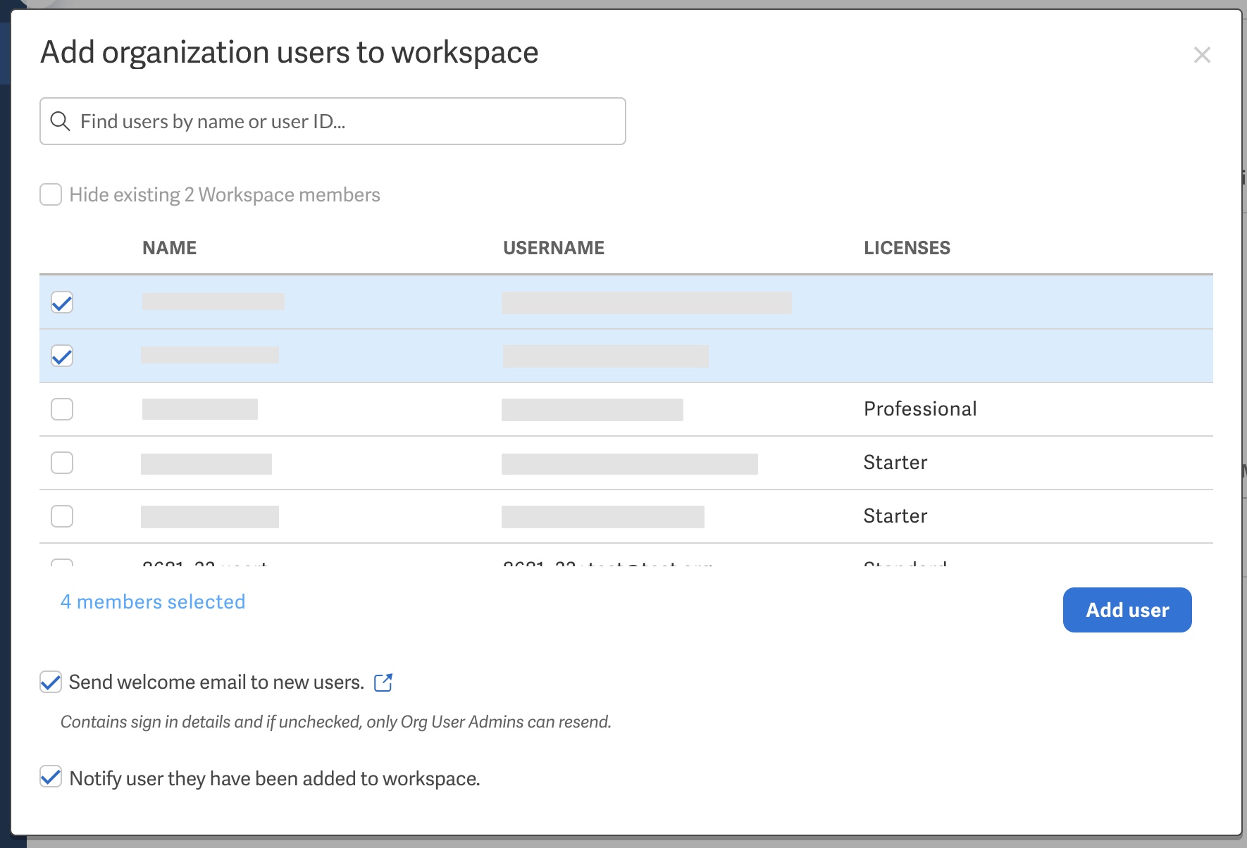 Add organization users