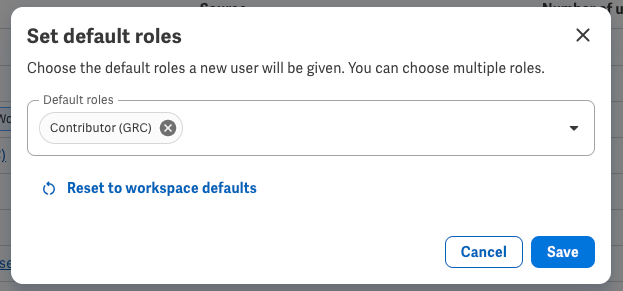Set default roles