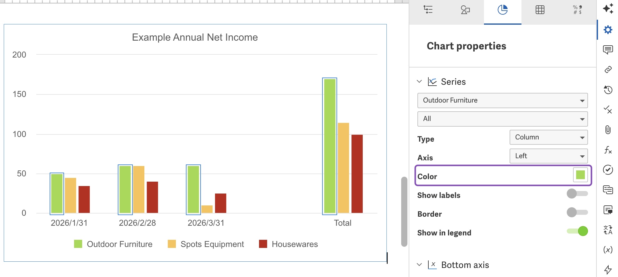 Edit color in bar chart