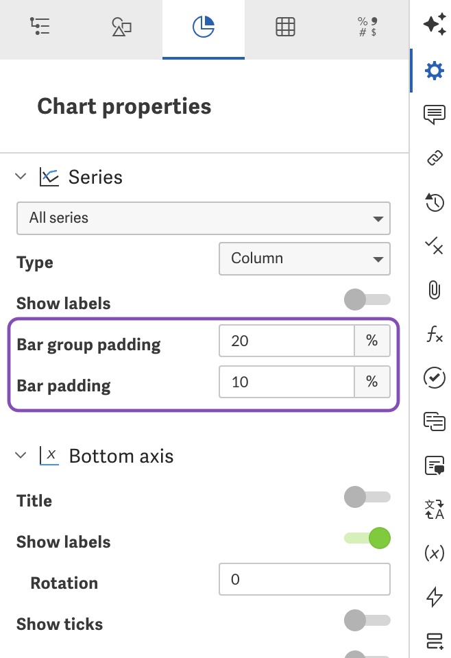 Bar padding options