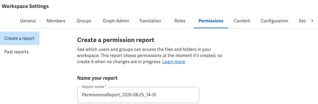 Create a report page