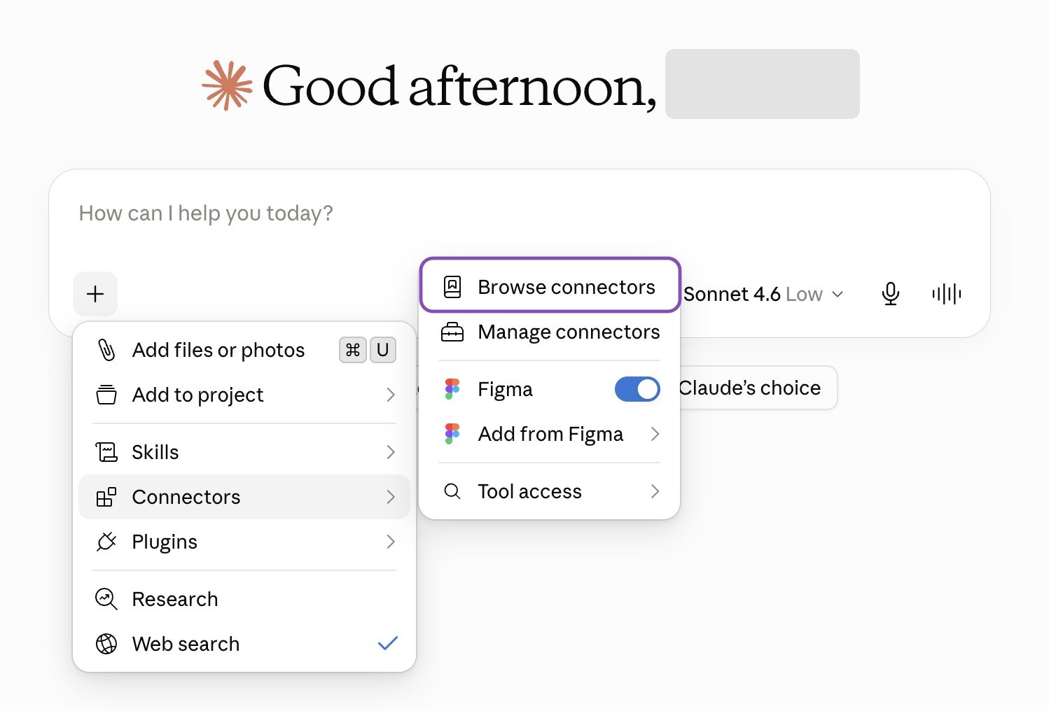 Browse connectors in Claude