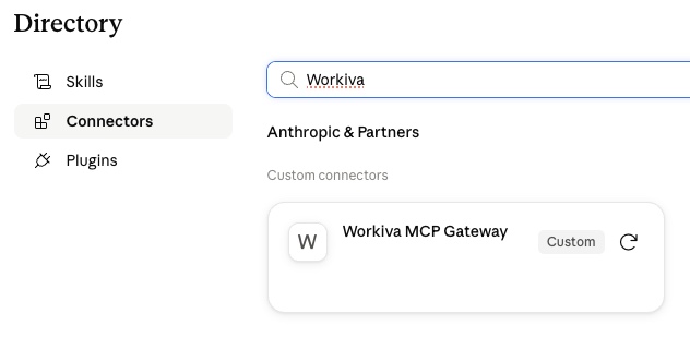 Search for Workiva MCP