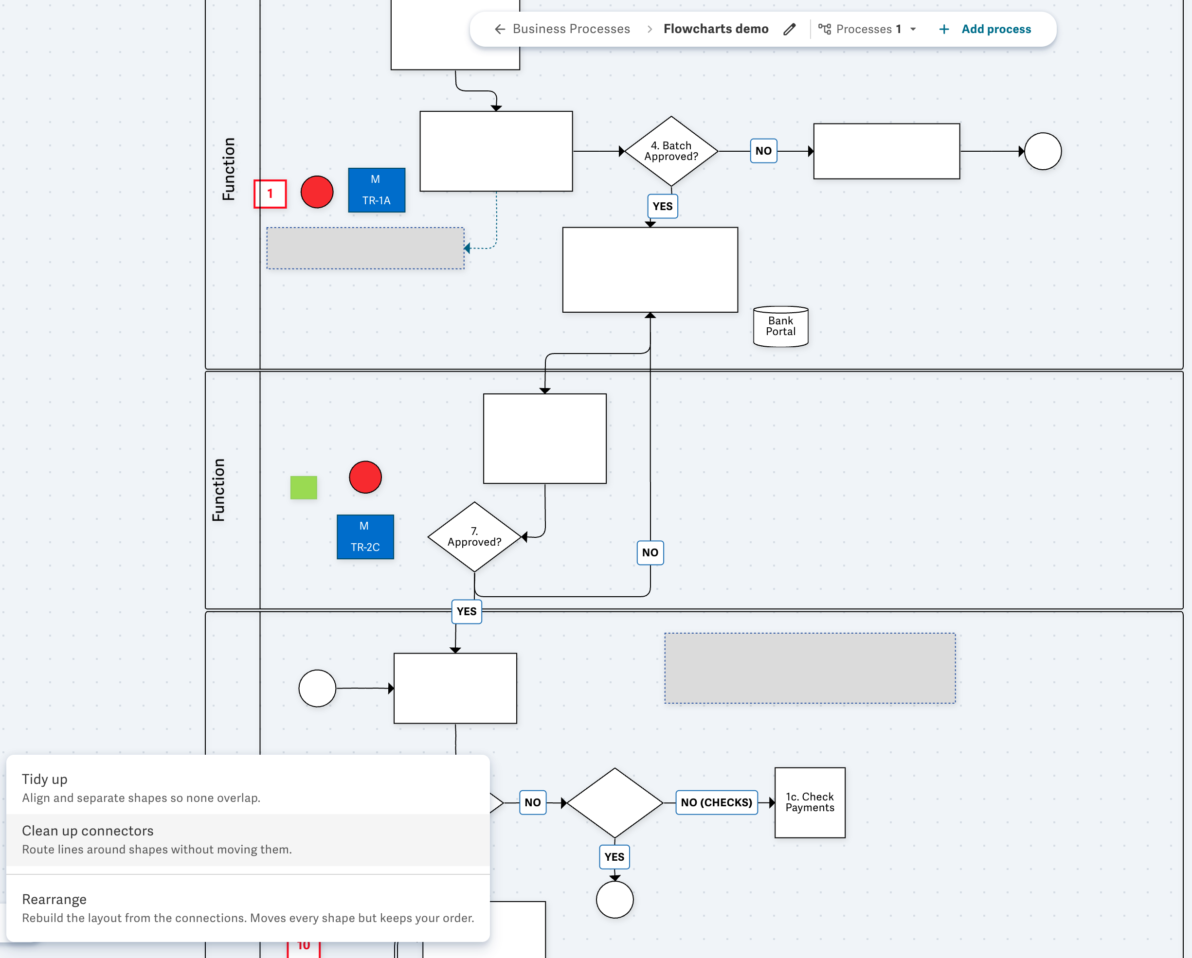 Screenshot showing After Flowchart Auto Arrangement and Tidying