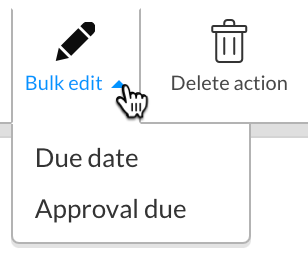 Click Bulk edit and select the date type you want to edit in bulk