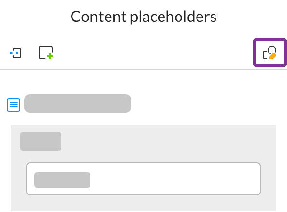 Click the clear icon in the top right of the Content placeholders panel to clear the values from all placeholders