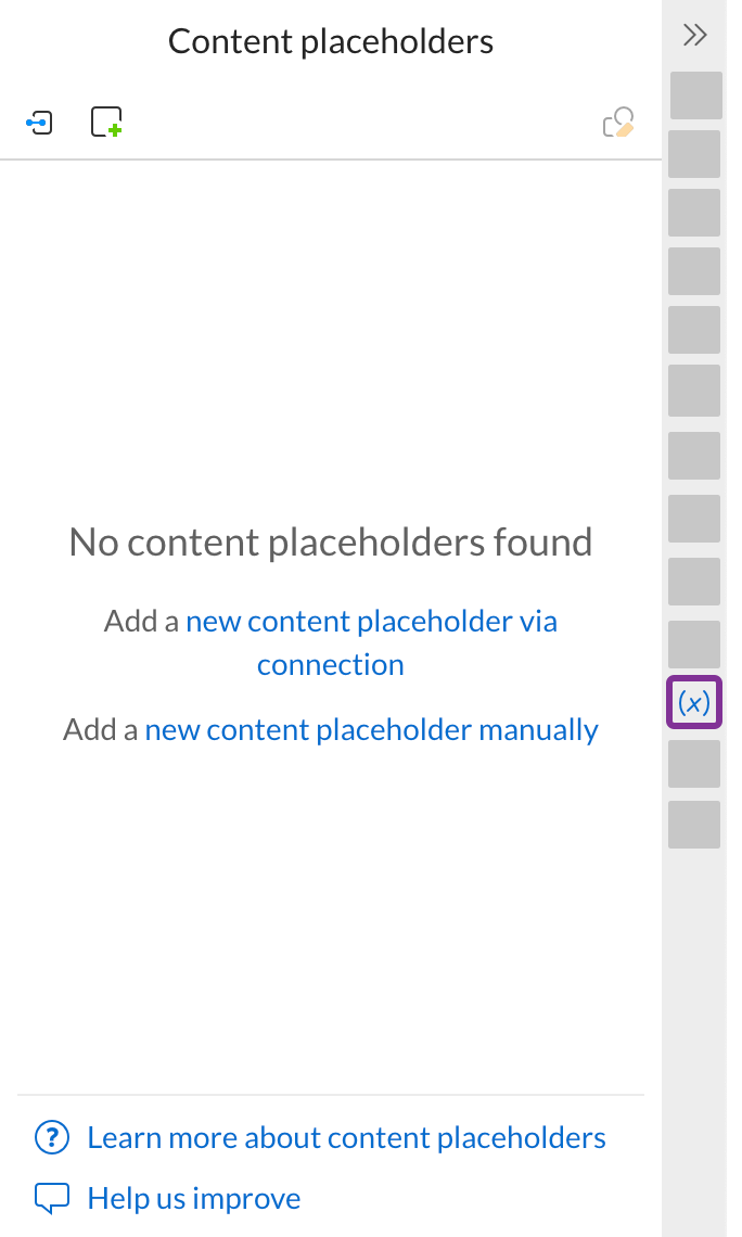 Click the Content placeholders icon in the right panel